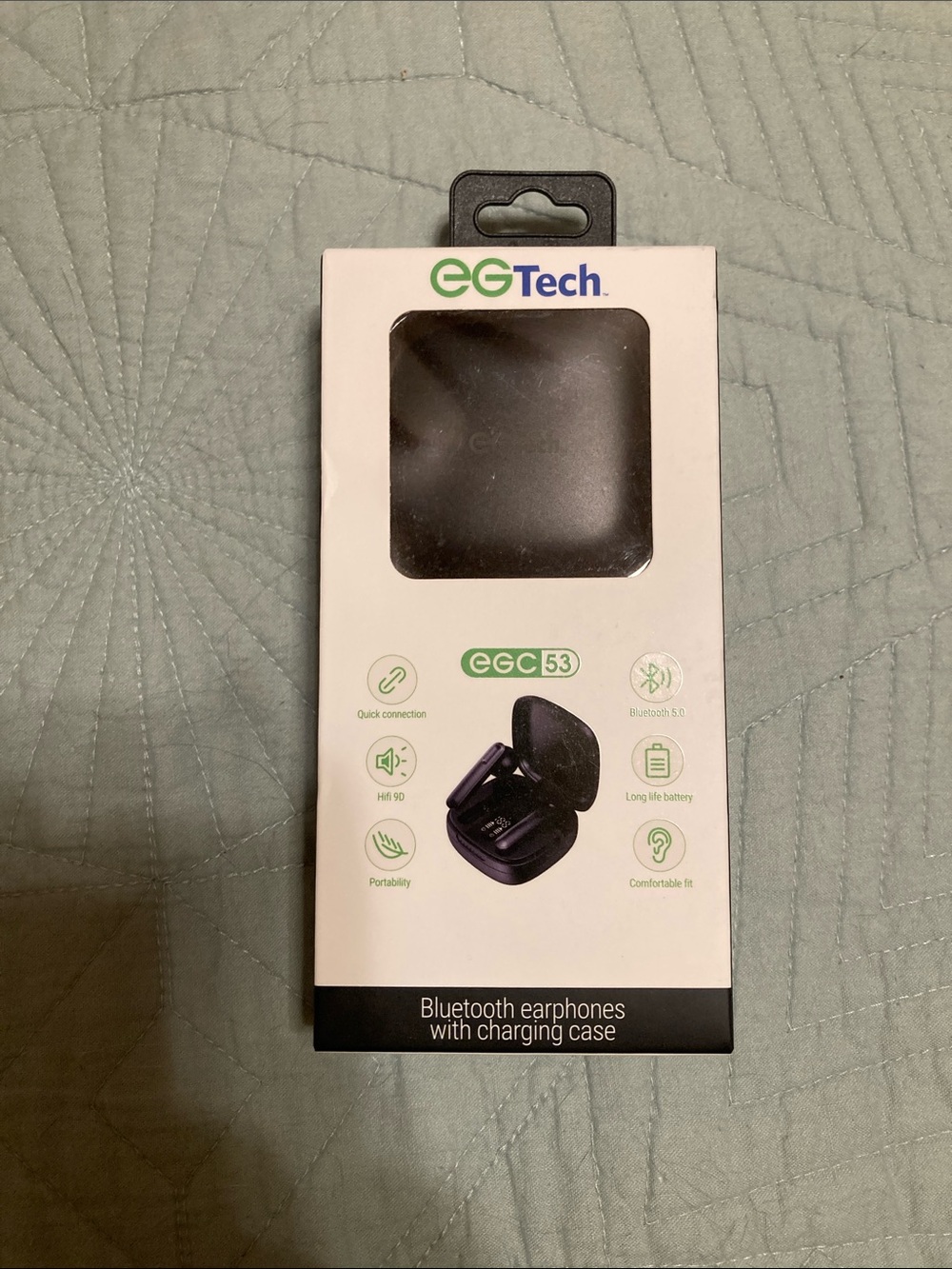 EGC53 Bluetooth Earphones with Charging Case - Black